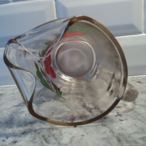 vintage anchor hocking glass water pitcher cherry pattern - Picture 7 of 9